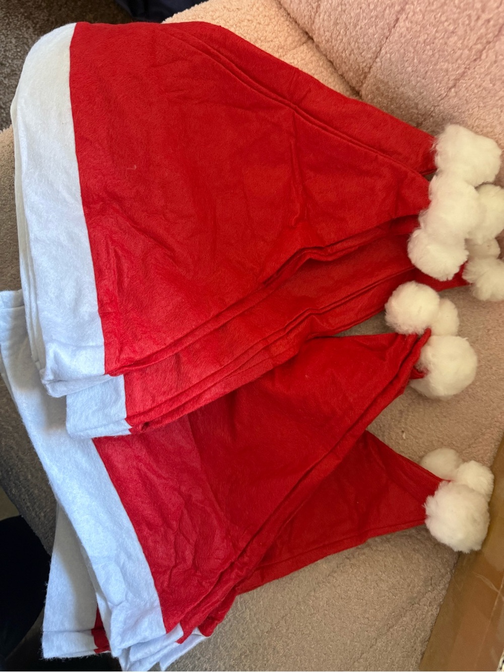 Seifar Christmas Felt Santa Hats, Red and White Thickened Fabric Costume 14ct